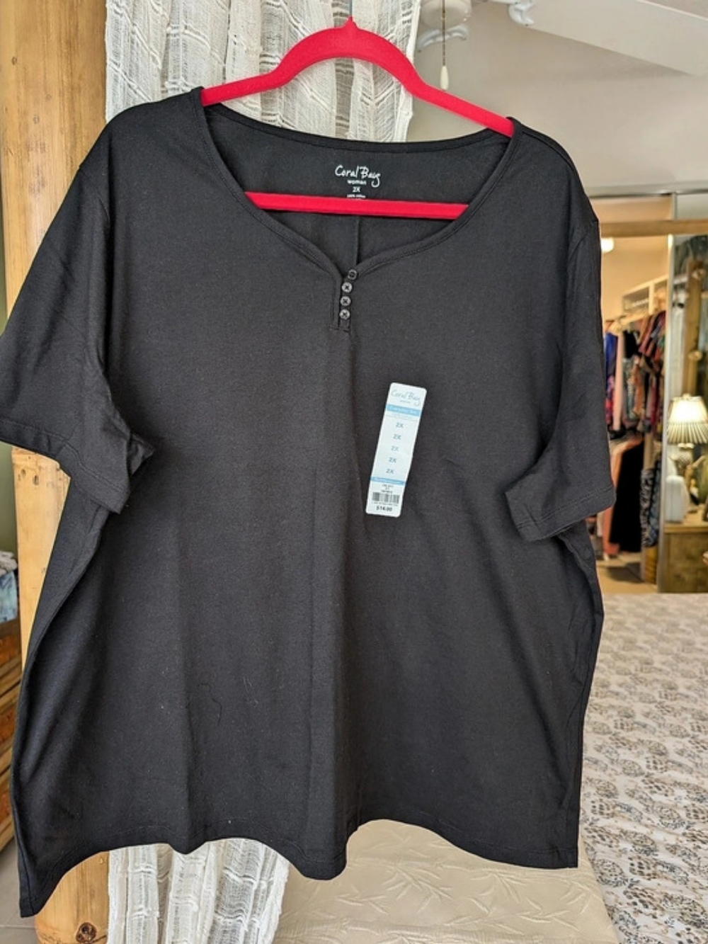 Coral Bay Everyday Tee Short Sleeve Cotton Tee Size 2X NWT